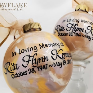 IN LOVING MEMORY Personalized Glass Keepsake Ornament Gift
