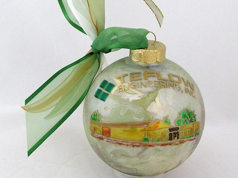 Custom COMPANY & ORGANIZATION LOGO Glass Christmas Ornament Gift image 7