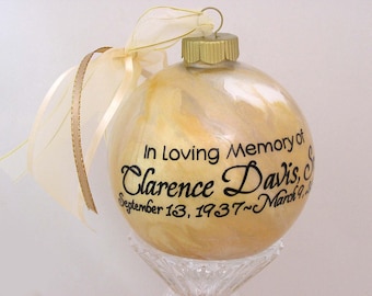 IN LOVING MEMORY Personalized Glass Keepsake Ornament Gift