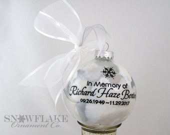 IN LOVING MEMORY Personalized Glass Keepsake Ornament Gift