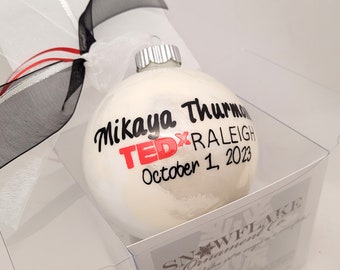 TEDx Custom Christmas Ornament - Personalized Glass Gift