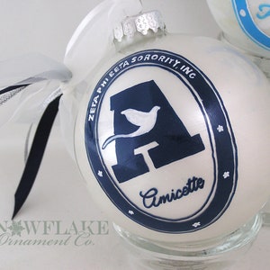 Upscale Personalized SORORITY or FRATERNITY LOGO Glass Ornament image 2