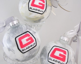 Your COMPANY, ORGANIZATION or Anything LOGO Glass Christmas Ornament Gift