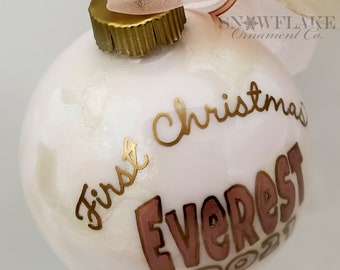 FIRST CHRISTMAS NAME Personalized Glass Christmas Ornament Keepsake Gift