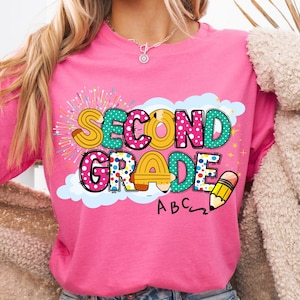 2nd Grade shirt design Digital Download PNG Back to school shirt png Second grade png Elementary school design 1st day of school png