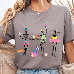 Skeletons on the beach Digital Download PNG Skull png Sublimation Tshirt designs with skeletons Summer vibes Summer party on the beach