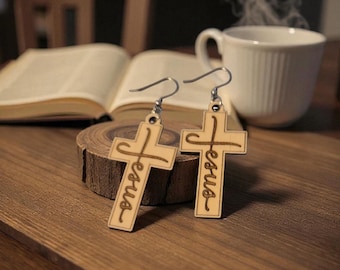 Cross with Jesus Earrings