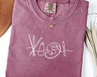 Comfort Colors, art teacher shirt, art lover outfit,tee for artist,art lover shirt,artist shirt,artist gift,painter tee,Sketching shirt,