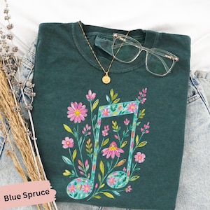 wild flower Music teacher shirt, Comfort Colors Music Lover Gift,band teacher T-shirt,orchestra piano teacher appreciation,Gift For Musician