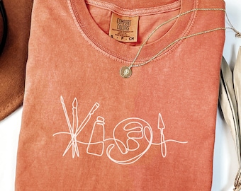 Comfort Colors, art teacher shirt, art lover outfit,tee for artist,art lover shirt,artist shirt,artist gift,painter tee,Sketching shirt,