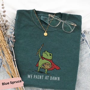 Comfort Colors art teacher shirt, funny frog art lover outfit,tee for artist,art lover shirt,artist shirt,painter tee,Sketching shirt