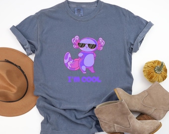 Comfort Colors,I'm Cool Axolotl shirt, Salamander Shirt,Cute Axolotl Shirt,Axolotl Birthday Shirt,Amphibian Shirt, Kawaii Axolotl Lover Gift