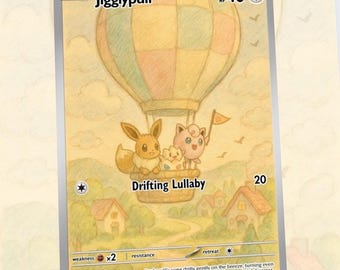 Espeon Jigglypuff Sketched Custom Made Card Fan Art Card