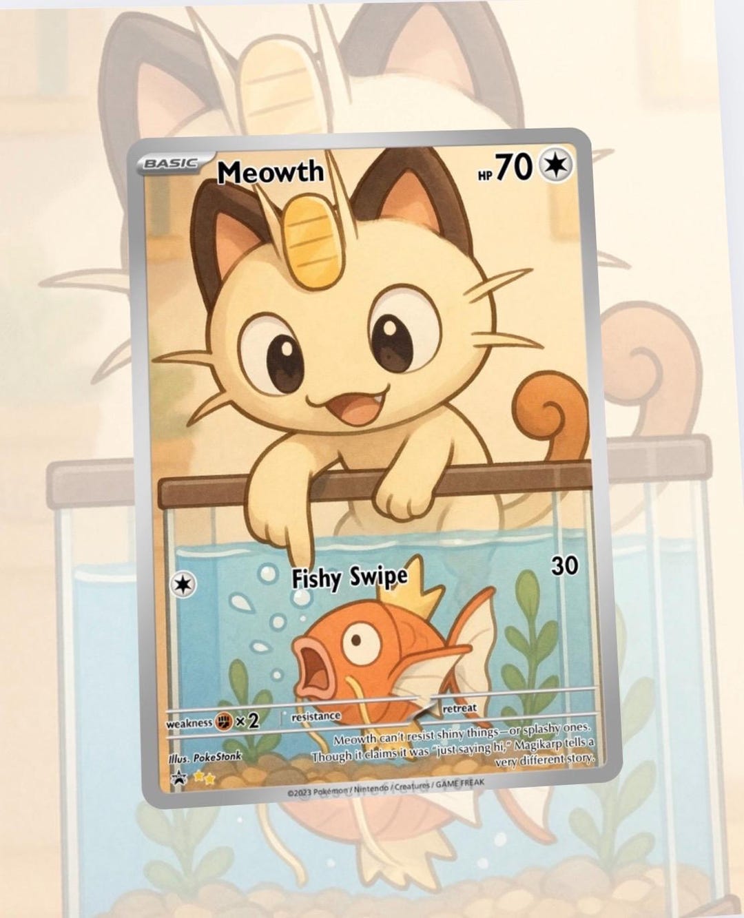 Meowth Custom Made Card Fan Art Card - Etsy