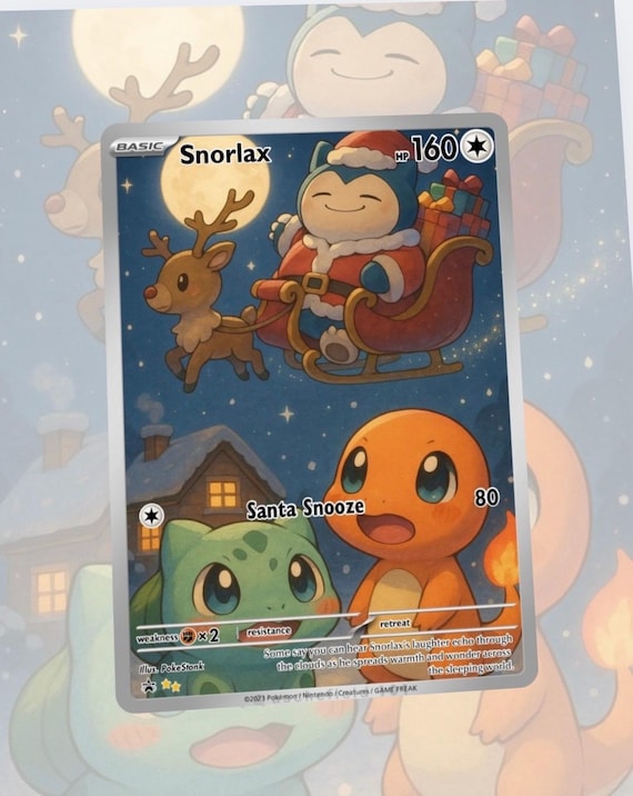 Christmas Holiday Hanukkah Eevee Snorlax Pikachu Psyduck Gengar