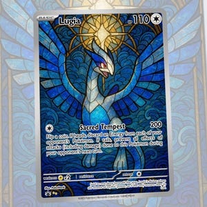 Rayquaza Zapdos Articuno Ho-Oh Moltres Lugia Stained Glass Custom Made Card Fan Art Card