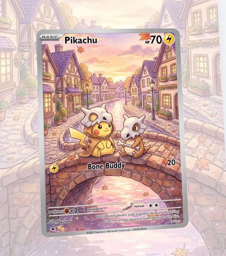 Pikachu Poncho Custom Made Card Fan Art Card - Etsy