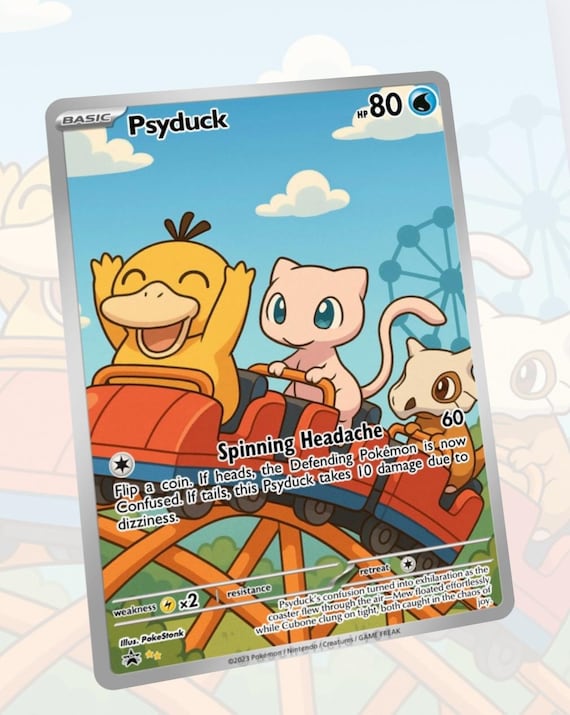 Psyduck Custom Made Card Fan Art Card - Etsy