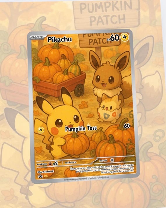 pokemon cards with pumpkin pikachu Gardevoir Fall Harvest Custom Made Card Fan Art Card Promo Retreat cost Pokémon Tricks & Treats: Pikachu