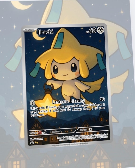 Jirachi Custom Made Card Fan Art Card - Etsy