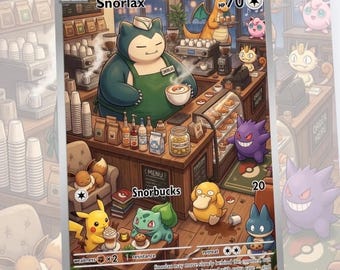 Snorlax Coffee Custom Made Card Fan Art Card