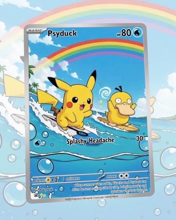 Psyduck Custom Made Card Fan Art Card - Etsy Psyduck Custom Made Card Fan Art Card - Etsy