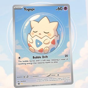Bubble Mew Togepi Clefairy Custom Made Card Fan Art Card