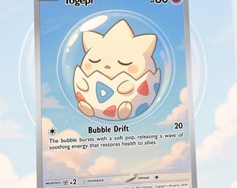 Bubble Mew Togepi Clefairy Custom Made Card Fan Art Card