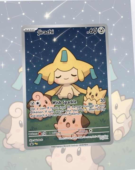 Jirachi ポストカード Jirachi Custom Made Card Fan Art Card - Etsy