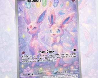 Eeveelution Espeon Umbreon Glaceon Diamond  Custom Made Card Fan Art Card