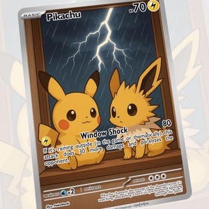 Pikachu Lightning Custom Made Card Fan Art Card