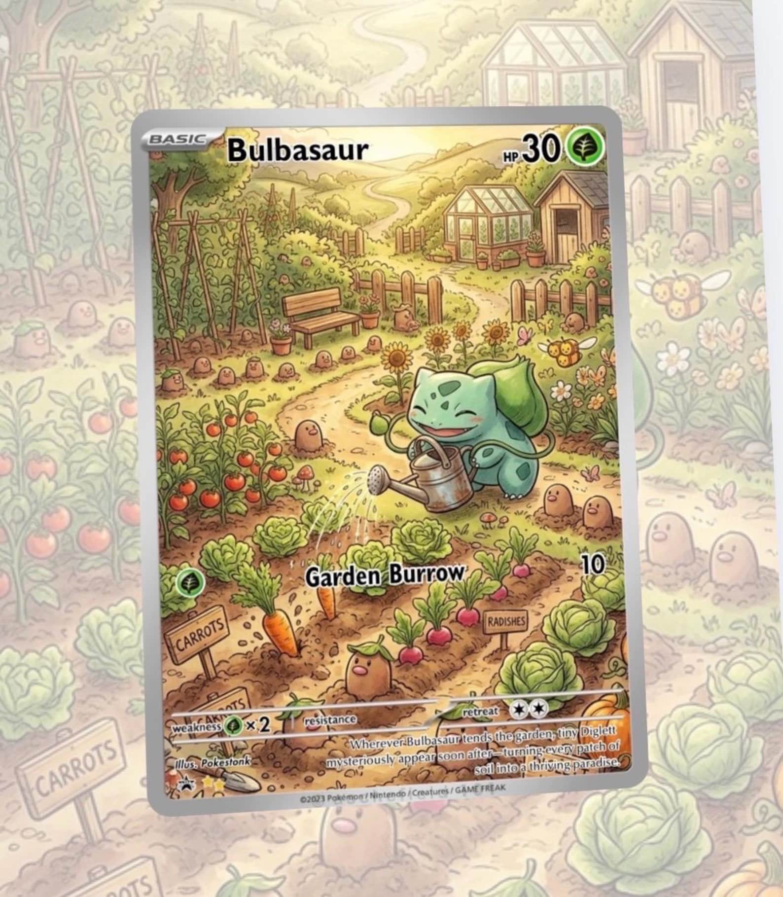 Bulbasaur Custom Made Card Fan Art Card - Etsy