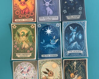 Eeveelution Tarot Stickers Glossy