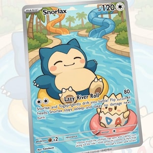 Lazy River Snorlax Custom Made Card Fan Art Card