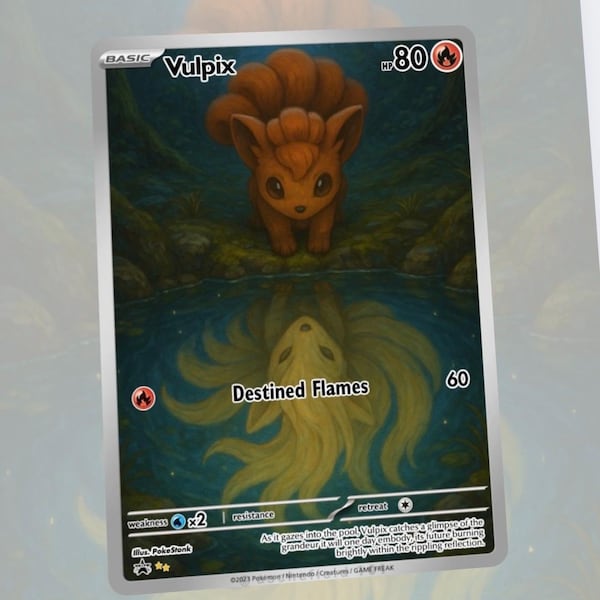 Ninetales Vulpix Custom Made Card Fan Art Card