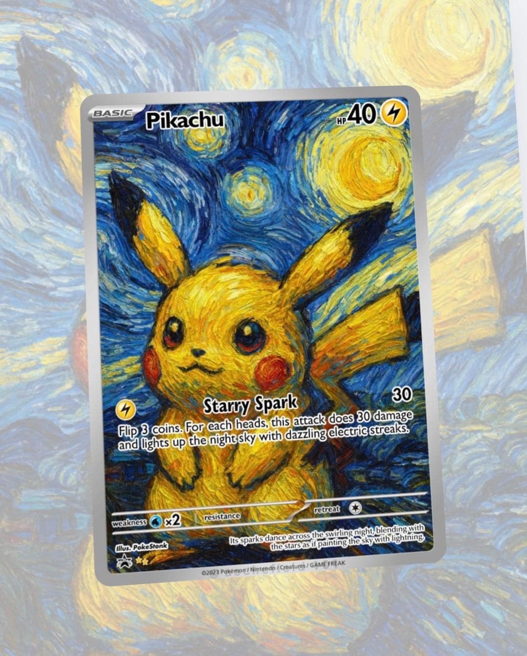 Custom Pikachu Starry Night Card - Etsy