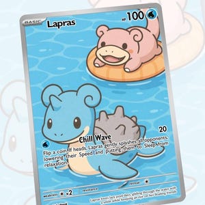 Lapras Wave Custom Made Card Fan Art Card