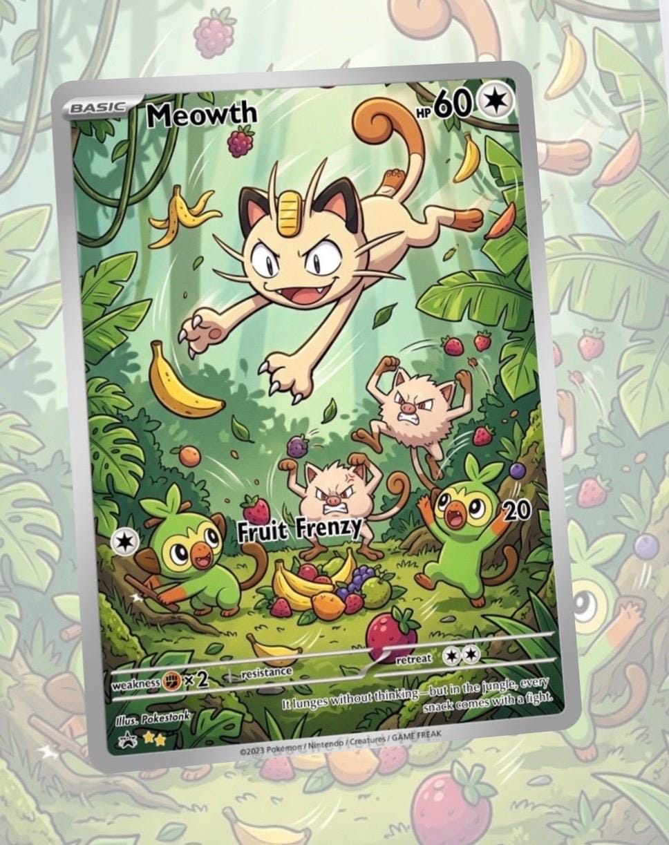 Meowth Custom Made Card Fan Art Card - Etsy