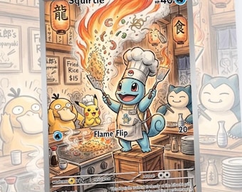 Squirtle Pikachu Hibachi Ramen Custom Made Card Fan Art Card