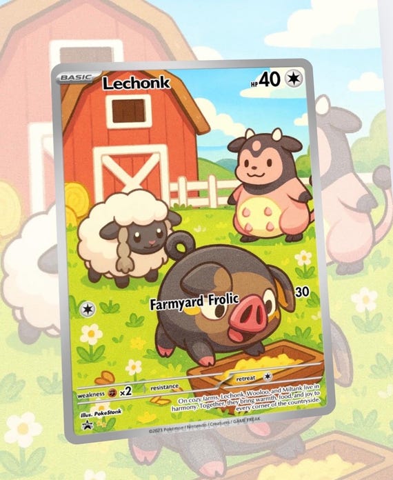 lechonk full art pokemon card Lechonk Custom Made Card Fan Art Card