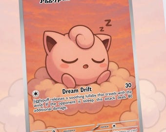 Jigglypuff Cloud Custom Made Card Fan Art Card