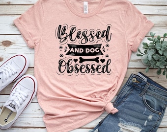 Minimalistisch hondenpoot-lijnkunstshirt: comfortkleuren Pet Lover-shirt