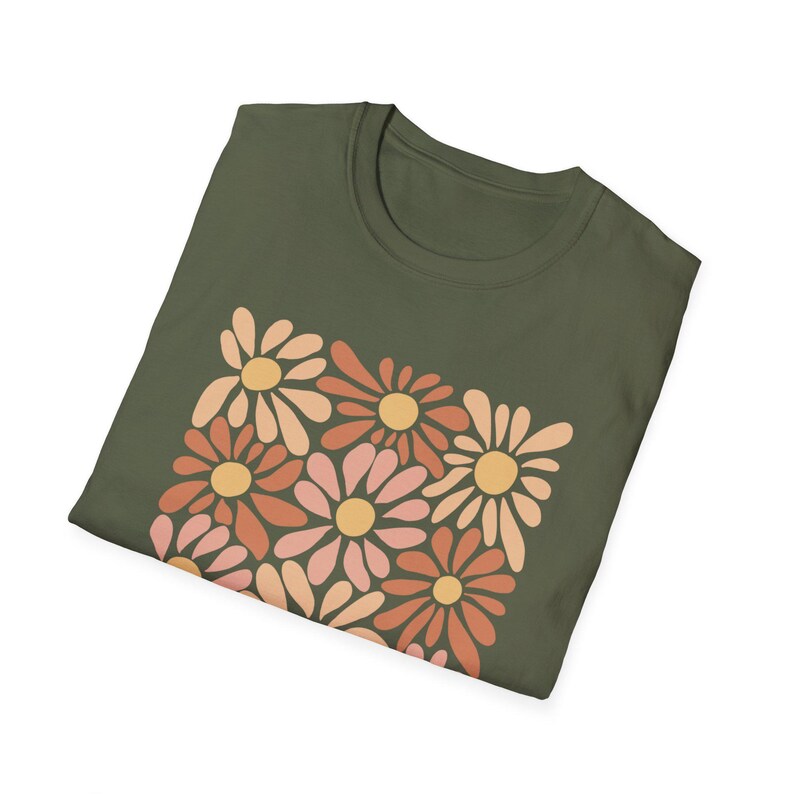 Boho Floral Graphic T-Shirt, Positive Quote Tee image 4