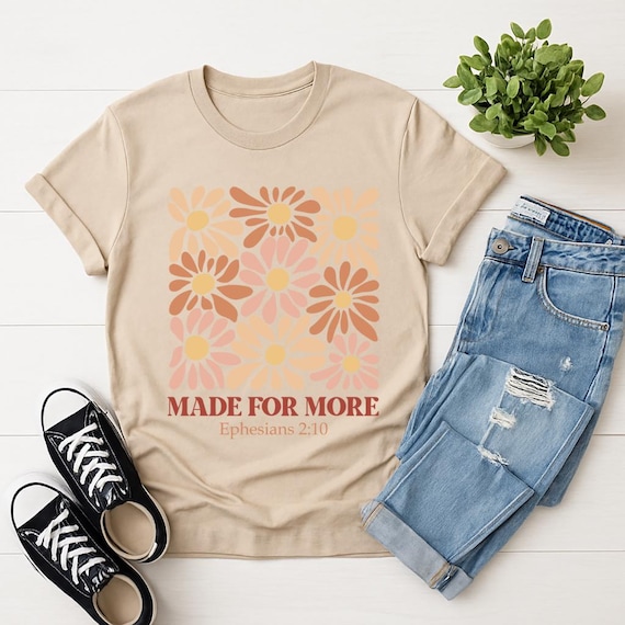 Boho Floral Graphic T-Shirt, Positive Quote Tee