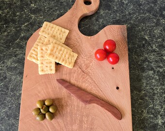 Silky oak serving board with handle