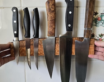 Magnetic knife rack Live Edge Silky Oak