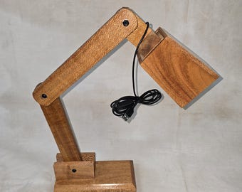 Handmade wooden desk lamps