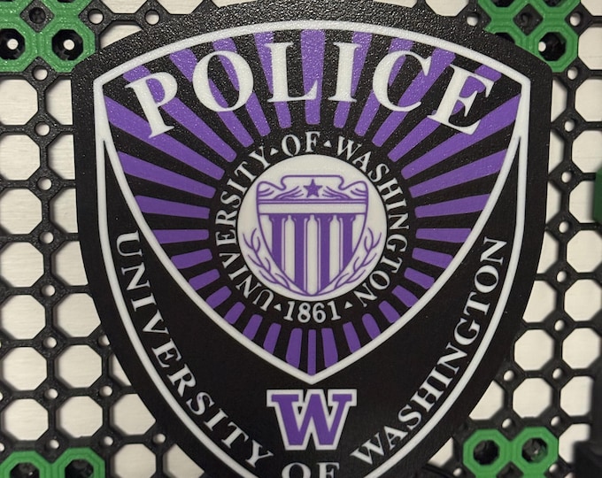 University of Washington police badge LED light – 3D printed desk decor gift