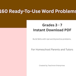 160 Math Word Problems | Homeschool & Tutor Resource | Printable PDF