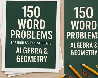 150 High School Math Word Problems Algebra & Geometry PDF  Grades 9 - 12